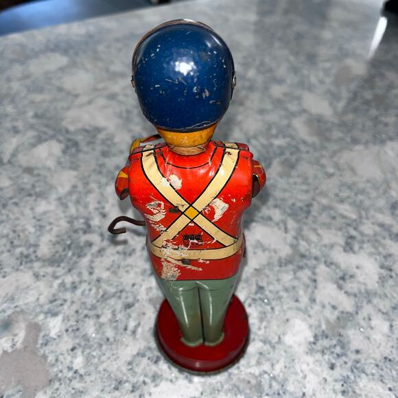 Vintage 1930'S J. Chein Mechanical Drumming Parade Soldier Tin Litho Windup - Picture 3 of 4